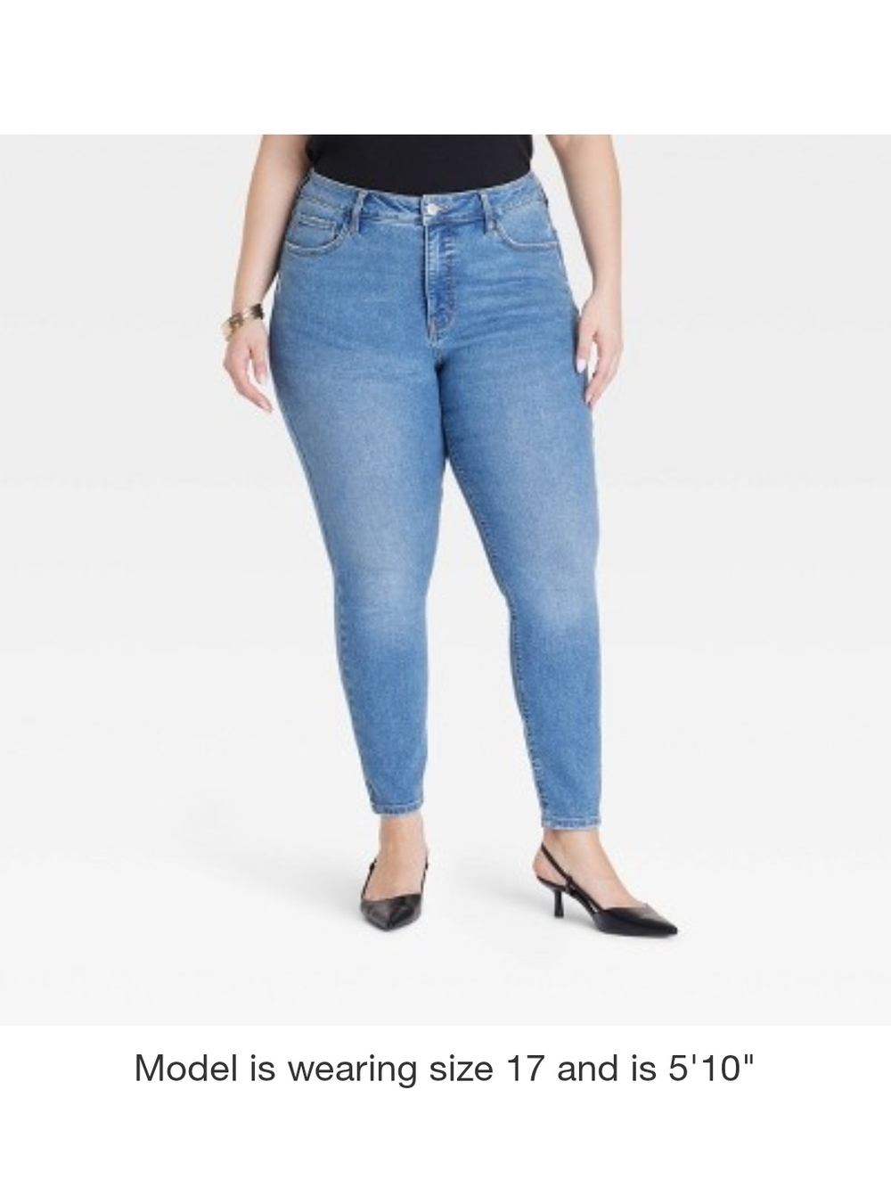 NWT Ava & Viv Plus-Size High-Rise Skinny Jeans in Light Blue Denim Size 26